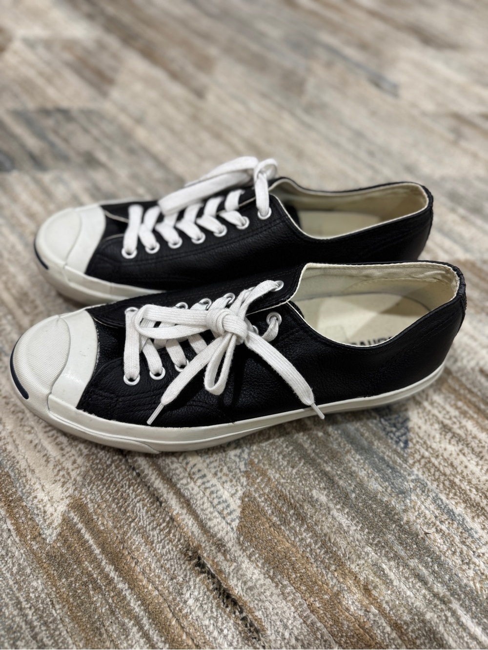 Converse Men's Low-Top Sneakers in Black and White - Picture 1 of 6